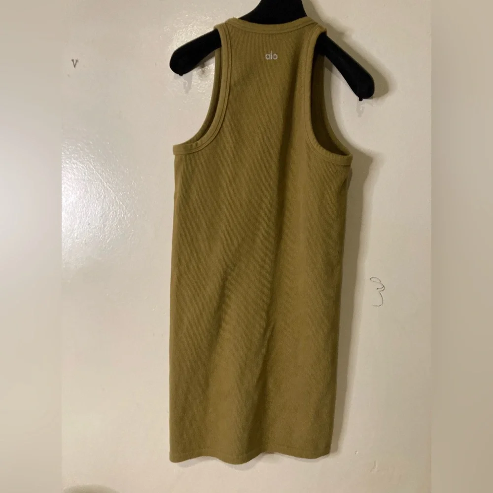 Alo Goddess Ribbed Dress Burnt Sienna - Picture 3 of 4